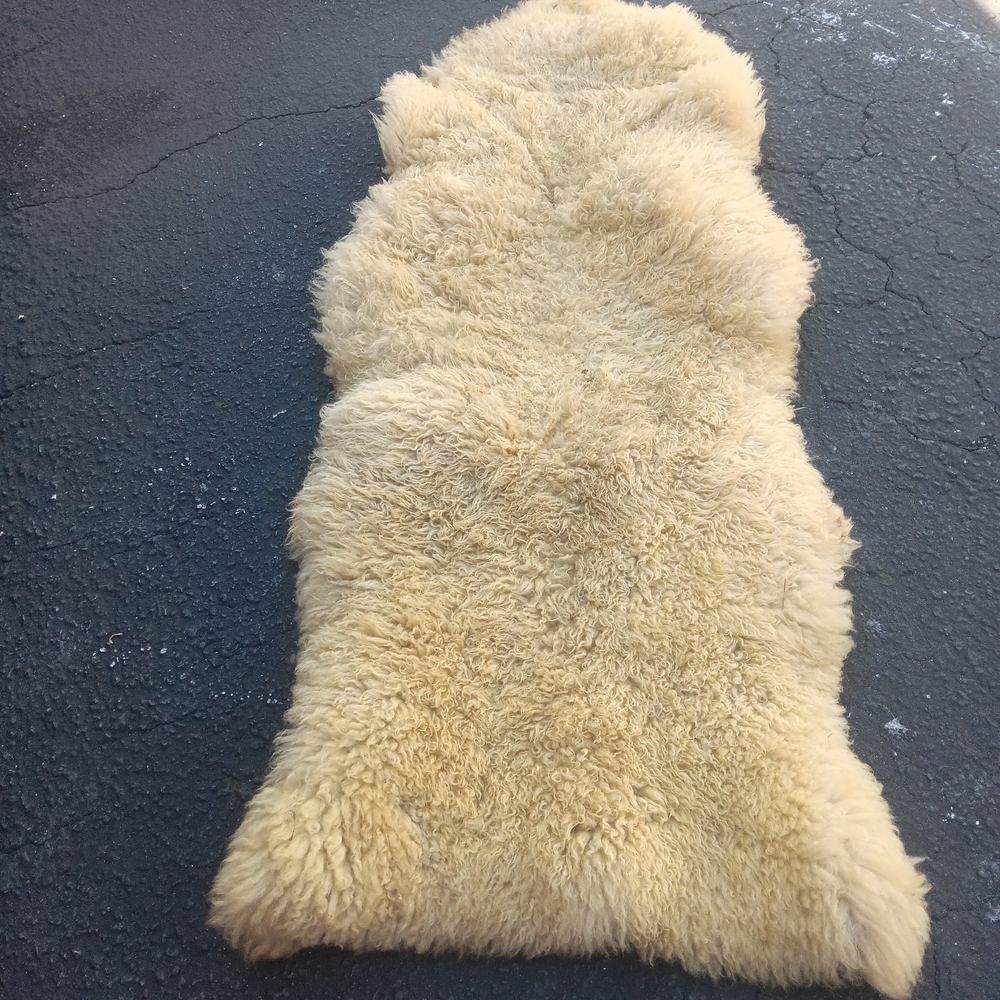 Fluffy Cream Sheepskin Rug